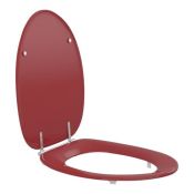 Pressalit Toilet Seat Dania, with Cover, Extra Strong Crossbar Hinge (D92) - Red